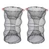 2Pcs Crab Trap Bait Nets Shrimp Prawn Crayfish Lobster Bait Fishing Pot Cage Basket 22x11.8in